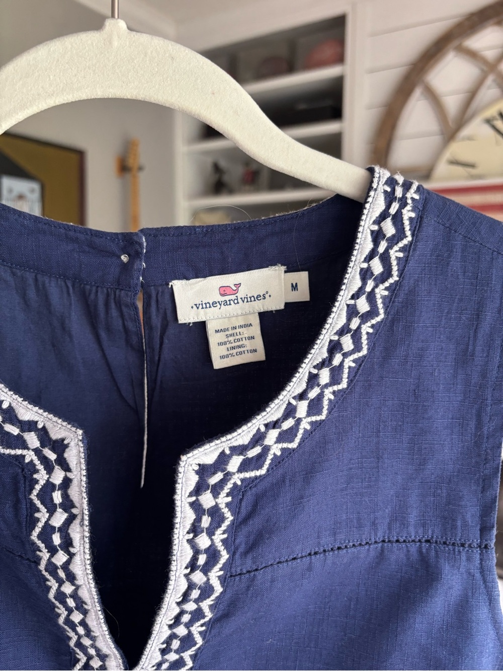 Vineyard Vines Navy Embroidered Cotton Tunic - Picture 2 of 5